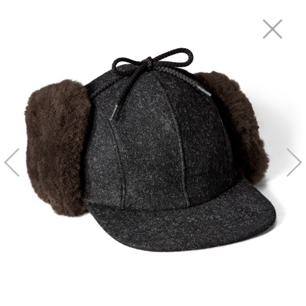 Filson Double Mackinaw Shearling Wool Cap - Small, gray